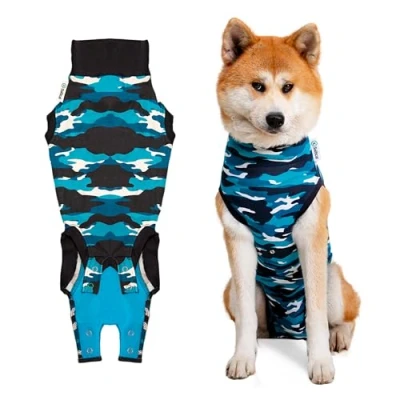 Abbildung von Suitical Recovery Suit Hund, XXL, Blau Camouflage
