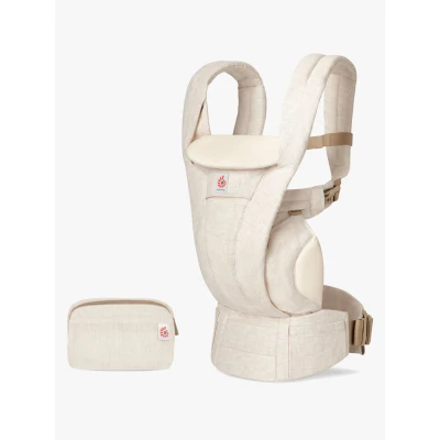 Abbildung von Ergobaby Omni Deluxe All in One Babytrage für Neugeborene ab Geburt bis 20kg, Ergonomische 4 Positionen Naturleinen Rückentrage Baby Tragetasche, Natural Linen