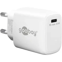 Abbildung von goobay 65368 USB C PD Schnellladegerät Nano (25 W) / Adapter für Ladekabel/Quick Charge Ladegerät/Für iPhone Ladekabel, Samsung Ladekabel und andere Handy/Netzteil/weiß