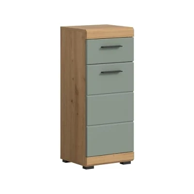 Abbildung von xonox.home Bad Scout X06N3701 Standschrank Badschrank Schrank in Salbei und Artisan Eiche Nachbildung, ca. B/H/T: 37x88x31 cm