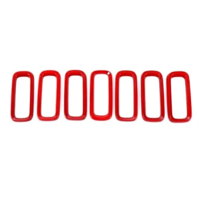 Abbildung von Auto Frontgrill Für Jeep Renegade 2015 2016 2017 2018 Styling ABS Außeneinsatz Verkleidung Kühlergrillabdeckung Dekoration Aufkleber Kühlergrill(Rot)