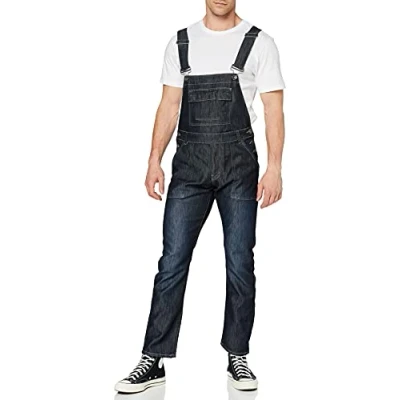 Abbildung von Enzo Herren Ezd390 Ven Denim Dungarees Overalls,Schwarz, 42