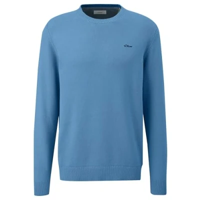 Abbildung von s.Oliver Herren 2152193 Pullover mit Logo Stitching, Blau 54W0, S