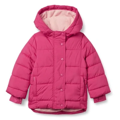 Abbildung von Amazon Essentials Mädchen Schwere Pufferjacke mit Kapuze, Rosa, 3 Jahre