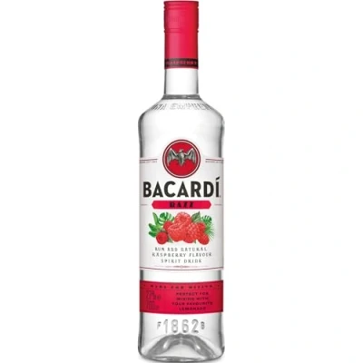 Abbildung von BACARDÍ Razz, weißer Rum mit spritzigem Himbeergeschmack, weiche Noten reifer Himbeeren und saftige, herbe Zitrusfrucht, 27% Vol., 70 cl / 700 ml