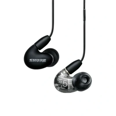 Abbildung von Shure AONIC 5 kabelgebundene Sound Isolating Ohrhörer, hochauflösender Klang und natürliche Basswiedergabe, drei Treiber, In Ear, hochwertig, kompatibel mit Apple Android Geräten Schwarz