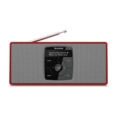 Abbildung von TechniSat DIGITRADIO 2 S Tragbares DAB Stereo Radio mit Akku (DAB+, UKW, Bluetooth Audiostreaming, OLED Display, Kopfhöreranschluss, W RMS) rot/silber