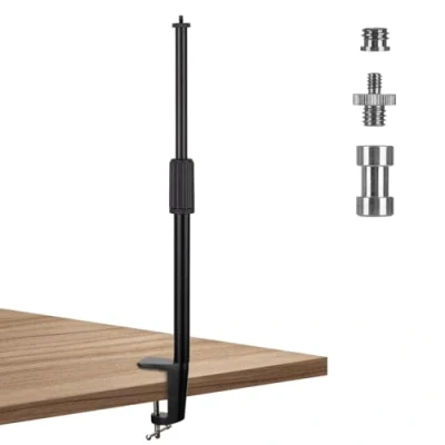 Abbildung von TARION Tisch Lichtstativ Klemmstativ 35 62cm einstellbar Licht Einbeinstativ mit 1/4 Schraube und auf 3/8 Gewindeadapter für Fotografie Streaming Video Aufnahme (S)