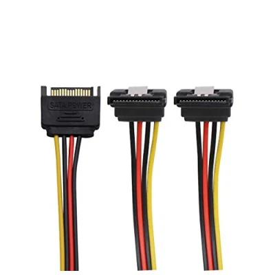 Abbildung von QiCheng&amp;LYS SATA 15 pin Stecker auf 2 x Buchse 15pol 1 bis Power Verlängerung Y Splitter Kabel Adapter 7 Zoll, (2 Pack)