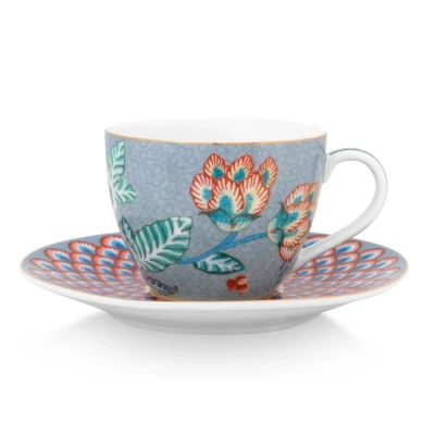 Abbildung von PIP STUDIO Flower Festival Espressot. m.U. Light Blue 120ml