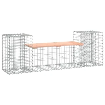 Abbildung von vidaXL Gartenbank aus Gabionen 183x41x60,5 cm Massivholz Douglasie (1 St)