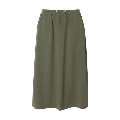 Abbildung von Ulla Popken MIDI Alinienrock, Damen, Größe: 46/48, Olive grey