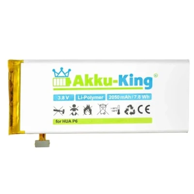 Abbildung von Akku King kompatibel mit Huawei HB3742A0E8C, HB3742A0EBC Li Polymer 2050mAh für Ascend P6, P6 C00, G6, G6 L11