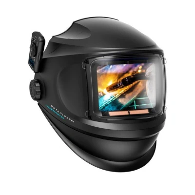 Abbildung von STAHLWERK Automatik Schweißhelm 3 in 1 MASTER Schweißerhelm mit True Colour, autom. Abdunkelung DIN 4 14, optische Klasse 1/1/1/1, Jobspeicher, Klapp Visier, Bluetooth, Sichtfeld 116 x 81 mm