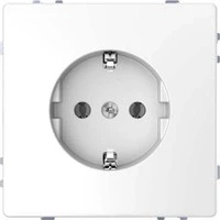 Abbildung von Schneider Electric Merten MEG2301 6035 Schuko Steckdose, Steckklemmen, Schutzkontaktsteckdose, System Design, Lotosweiß, Made in Germany