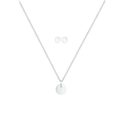 Abbildung von Elli Schmuckset Damen Plättchen Geo Basic Trend in 925 Sterling Silber