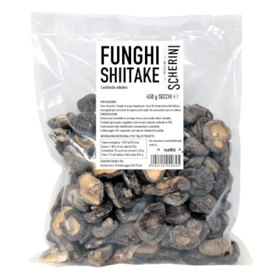 Abbildung von Scherini Valtellina Feine getrocknete Shiitake Pilze für Feinschmecker 450g