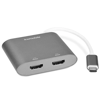 Abbildung von kwmobile USB Typ C Dual HDMI Adapter Displayport auf 2x 4k 30Hz Adapter, 6,60 cm
