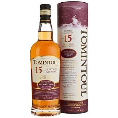 Abbildung von Tomintoul 15 Years Old Portwood Finish Whisky mit Geschenkverpackung (1 x 0.7 l)