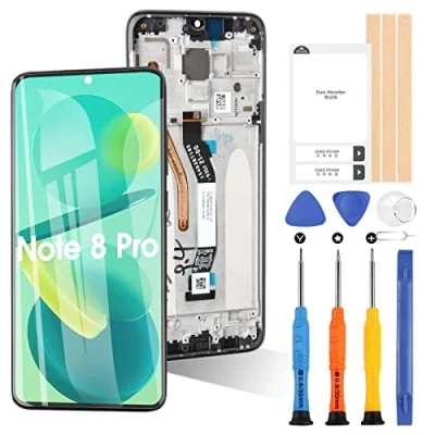 Abbildung von ARSSLY Bildschirm für Xiaomi Redmi Note 8 Pro Ersatz LCD Display Touch Digitizer Montage Reparatur Kits(Schwarz mit Rahmen)