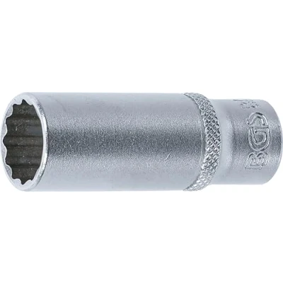 Abbildung von BGS 10713 Steckschlüssel Einsatz Zwölfkant, tief 6,3 mm (1/4&quot;) SW 13 CV Stahl Stecknuss Nuss
