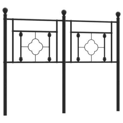 Abbildung von vidaXL Kopfteil Metall, Bettkopfteil mit ausgezeichneter Unterstützung, Metallkopfteil Metallbeinen, Betthaupt für Schlafzimmerbett Doppelbett, Schwarz 120cm