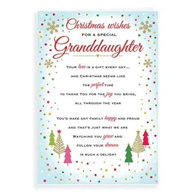 Abbildung von Piccadilly Greetings Regal Publishing Weihnachtskarte für Enkelin, 22,9 x 15,2 cm, C85534