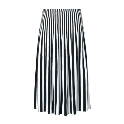 Abbildung von Ulla Popken Striped MIDI Alinienrock, Damen, Größe: 54/56, Snow white