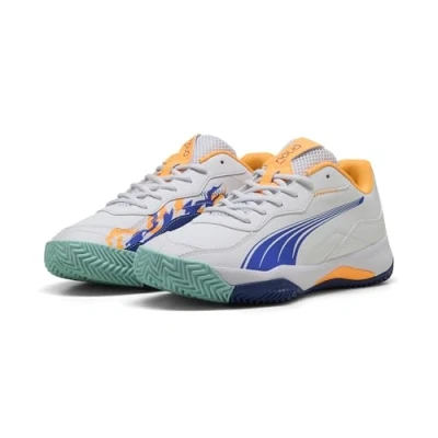Abbildung von NOVA Smash Padelschuhe Erwachsene PUMA White Vivid Blue Heat Fire Black Orange