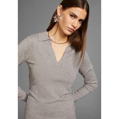Abbildung von HECHTER PARIS Polokragenpullover, mit elegantem V Ausschnitt