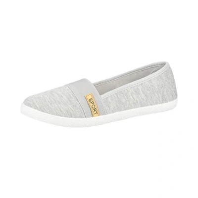 Abbildung von Elara Damen Ballerina Flache Bequeme Slipper Chunkyrayan BD1412 BL Grau 41