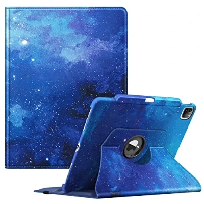 Abbildung von FINTIE Drehbare Schutzhülle kompatibel mit iPad Pro 12,9 Zoll (2022/2021/2020/2018, 6., 5., 4., 3. Generation), 360 Grad schwenkbare Stifthalter, automatischer Schlaf /Wachmodus,
