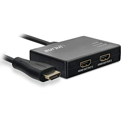 Abbildung von InLine® HDMI Splitter/Verteiler, 2 Fach, 4K/60Hz, mit integriertem Kabel 0,5m