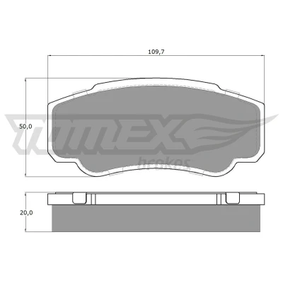 Abbildung von TOMEX brakes TX 12 46 Bremsbelagsatz Hinterachse nicht für Verschleißwarnanzeiger vorbereitet FIAT: Ducato III Kastenwagen, Bus