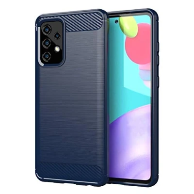 Abbildung von Cadorabo Hülle kompatibel mit Samsung Galaxy A91 S10 LITE M80s Schutzhülle TPU Silikon Case Karbon Optik Slim Kratzfest Weiche Gummi Rundumschutz für in Blau