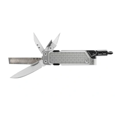 Abbildung von Gerber Multifunktionswerkzeug mit 7 Funktionen, Messer glatter Klinge, LockDown Drive, Edelstahl/5Cr15MoV, Silber, 31 003705