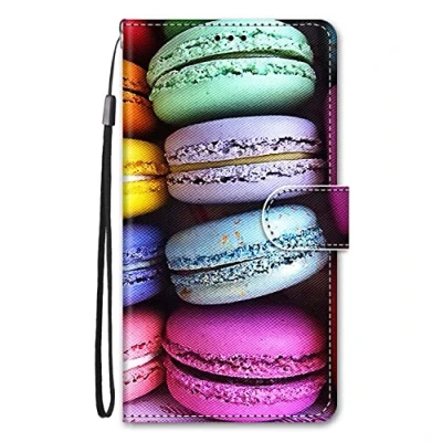 Abbildung von Nodigo EU für Samsung Galaxy A55 5G Hülle Leder Magnetisch Kickstand mit Kartenfach Tier Muster Motiv Lustig Design Book Flip Hüllen Handyhülle Tasche Case Macaron
