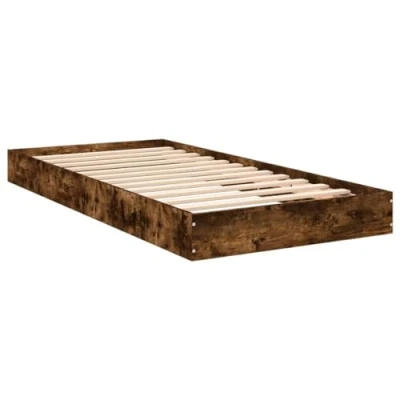 Abbildung von vidaXL Bettgestell ohne Matratze Räuchereiche 90x200 cm Holzwerkstoff