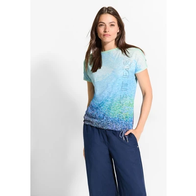 Abbildung von Cecil Burnout Batik Tshirt print, Damen, Größe: Medium, Blau