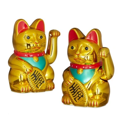 Abbildung von relaxdays Winkekatze 2 x Maneki Neko 16 cm
