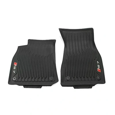 Abbildung von Audi 4K8061221A041 Gummi Fußmatten 2X Gummimatten vorn RS7 (C8) Sportback Allwettermatten schwarz/rot, mit Schriftzug