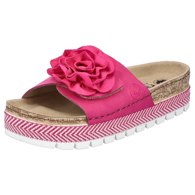 Abbildung von Rieker Pantolette, Sommerschuh, Schlappen mit modischem Plateau