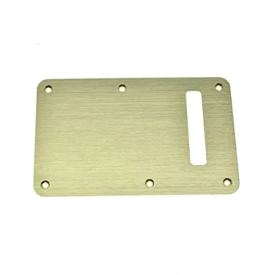Abbildung von KAISH 6 Loch Metall Aluminium eloxiert Moderner Stil ST/Strat Rückplatte Tremolo Trem Hohlraum Abdeckung für USA/Mexiko Stratocaster/Strat Gold