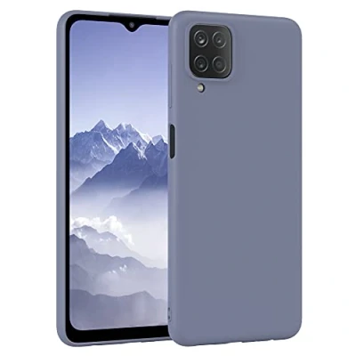 Abbildung von EAZY Case Silikonhülle für Samsung Galaxy A12 Hülle Silikon Blau weich stoßfeste Handyhülle Schutzhülle mit Kameraschutz Dünn Premium Schutz Cover TPU Phone Bumper in Eisblau