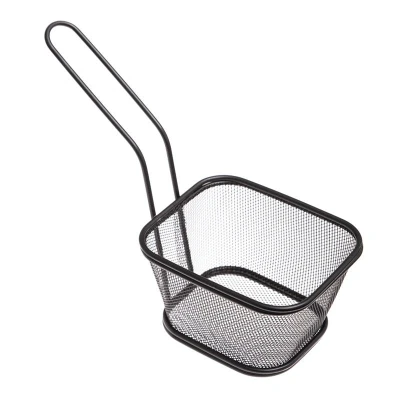 Abbildung von HENDI Miniatur Frittierkorb 13 x 11,5 8 cm Edelstahl schwarz beschichtet stapelbar