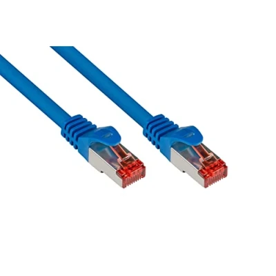 Abbildung von Patchkabel, Cat. 6A, S/FTP, PiMF, halogenfrei, 500MHz, blau, 5m, Good Connections®