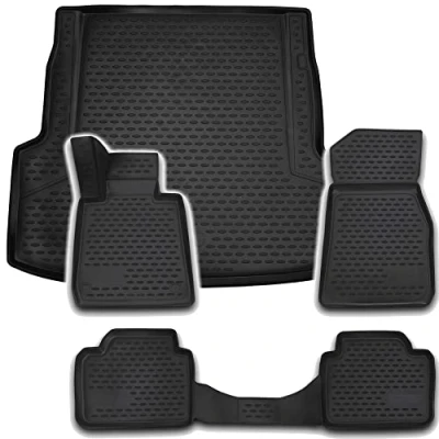 Abbildung von AD Tuning *TM12023+FM11002 Gummi Fußmatten + Kofferraumwanne im Set