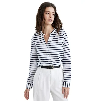 Abbildung von DeFacto Damen L7967AZ Shirt, D.Indigo, 3XL