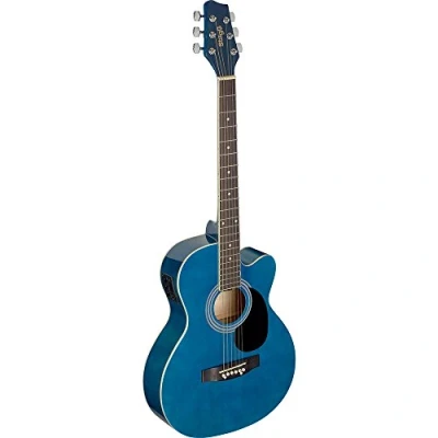 Abbildung von Stagg Akkustikgitarre Auditorium Elektroakustik blau