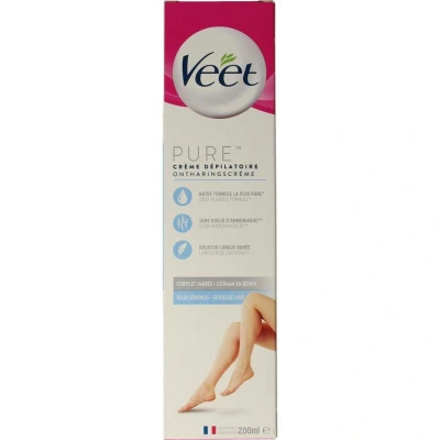 Abbildung von Veet Minima Pure Enthaarungscreme weich und langanhaltend nach der Enthaarung empfindliche Haut Tube 200 ml (2 Stück)